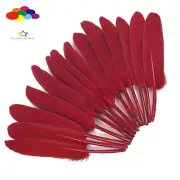 Natural Goose Feather Dark Red 4-6Inch/10-15Cm 100Pcs DIY Carnival Headress Mask