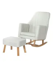 [Artiss] Armchair Linen Fabric Rocking Chair in Beige Jonah