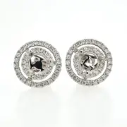 Earring Semi Mount Round 5mm In 14k White Gold With Diamond Accents (32506)