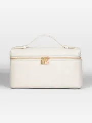 White Ostrich Leather Extra Pocket Pouch