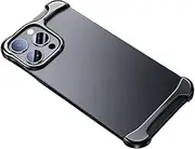 Arc Case for iPhone 16 Pro Max Plus, 8 New Styles Won't Scratch Your Phone and Won't Come Off Easily, Minimalist Protective Shock Absorption Aerospace Grade Aluminum Shells (16 Pro,Gloss Black)