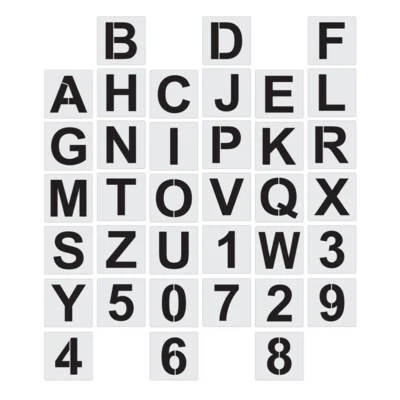 36 Pcs Alphanumeric Stencil Literacy Painting Template Child Letter