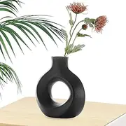 Vases Home Decor,Round Ceramic Vase Ornaments - Multiple Uses Modern Home Decor White Vases for Living Room Modern Home