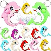 24 Packs Ocean Dolphin Students Gifts Bulk Rainbow Fidgets Keychain Gifts from Teacher, Mini Pop Holiday Classroom Prize Party Favors for Kids