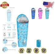 Compact Ocean-Themed Kids Sleeping Bag - Ideal for Sleepovers and Camping Trips