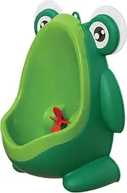 Dreambaby Pee-Pod Toilet Training Urinal - Frog Squatty Potty with Removable Bowl & Spinning Target - Portable Toddler Urinal Toilet Training Solution for Boys - Green