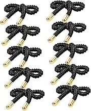 IWOWHERO 10pcs Bow Button Pins Jewellery Needle and Thread Kit Brooch Making Kit Collar Protectors for Shirts Cardigans Jewelry Making Supplies Button Art Hoodies Craft Buttons Black Alloy