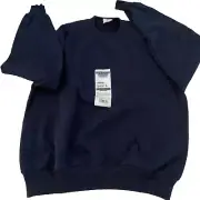 Vintage JERZEES NuBlend Crewneck Sweatshirt Mens Sz Large Dark Blue NEW