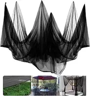 Mosquito Netting 39x10Ft Garden Mesh Netting, Fly Bird Net Barrier Hunting Blind Plant Protecting Net, 3x12m Black