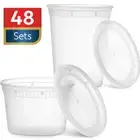 48 Pack Plastic Deli Containers with Lids Meal Prep Containers Take Out Box