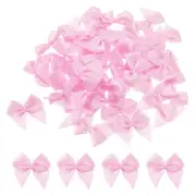 150 Pcs Mini Ribbon Bow 1.2" Mini Fabric Satin Craft DIY Purple Pink