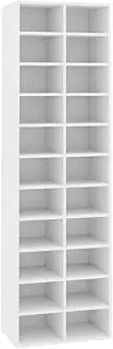 [vidaXL] Shoe Cabinet Chipboard 22 Shelves Storage Rack Footwear Cupboard Freestanding Hallway Entryway Tall Organiser Space Saving White