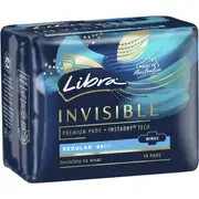 Libra Invisible Regular Pads With Wings 14 pack