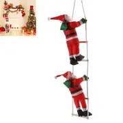Santa Claus Climbing on Rope Ladder Christmas Pendant for Christmas Tree Party Decor-M