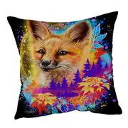 Forest Animals Art Red Fox Spirit Cushion Cover