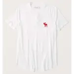 ABERCROMBIE & FITCH 男裝 電繡 T恤 短袖 素T 亨利領 A46100 白色AF(現貨)