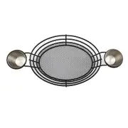 1 Pc Metal Snack Basket Round Serving Basket for French Fries Chips Fried Chicken and Bread Ideal for Kitchen Bar Restaurant and Home Party