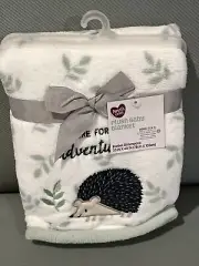 Parents Choice Embroidered Hedgehog Plush Baby Infant Blanket Soft Fleece Lovey