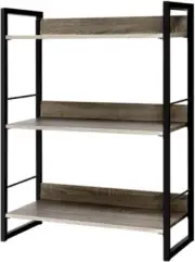 Artiss Bookshelf, 3 Tier Metal Book Shelf Bookcase Corner Display Storage She...
