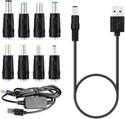 8 Connectors Adapter USB to DC Power Cable & USB 5V to DC 12V Converter Step Up Voltage Converter Power Cable,Blue Tooth Headset.(Below 2A Max for 8Watts)