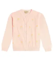 [Stella McCartney Kids] Stella McCartney Kids Floral cotton cardigan Y 3 pink