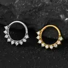 1PCS Zircon Nose Ring Clicker Hoop Hinged Segment Earring Piercing Jewelry
