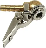 TDR Ball Tire Air Chuck with Valve Stem Lock-On Clip, Heavy Duty Tyre Inflator Brass Fitting, Fits Standard Automotive Valve Stems