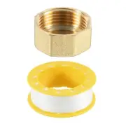 1pcs Pipe Fitting Cap G1" Female Thread Outer Octagon with 9.5M Sealant Tape