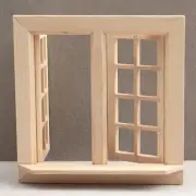 AirAds Dollhouse DIY 1:12 scale Window Frame Double Hung Unfinished Wood