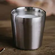 Coffee Cup, 150/300ml Stainless Steel Mini Milk Jug Heat Insulated Coffee Cup Water Teacup - Silver 150ml/1663