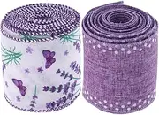 2pcs Lavender Ribbon DIY Wreath Supplies for Valentine's Day Decorations Spring Summer