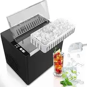 SONOLOR Portable Countertop Ice Maker, 9 Bullet Ice Cubes in 6 Mins, 26.5lbs/24H, 2 Sizes, Quiet Operation, Easy to Use, Black