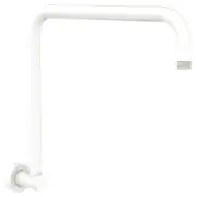 Round Fixed Gooseneck Shower Arm, Matte White