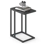 Costway C-Shaped Side Table Metal End Table Grey