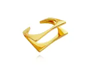 Culturesse Leontine Sculpture Frame Open Ring 18K Gold Plating Sterling Silver