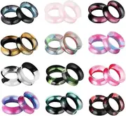 [Heuvipens] 24pc Graffiti Mixed Color Ear Plug Soft Flexible Silicone Double Flared Flesh Tunnel Gauge Set