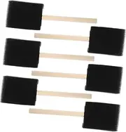 Multi-Function Sponge Paint Brushes for Boys and Girls 6 Pack Comfortable Wooden Handle Soft Sponge for Art Projects