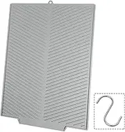 Large Kitchen Counter Dish Mat Silicone Dish Drying Mat with Built-in Drainage Outlet with Hook Drying, Pad Foldable Dish Drainer Mat for Sink Heat-Resistant Quick Dry Easy to Clean (Gray)