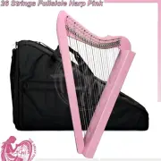 26 String Fullsicle Harp Pink Lightweight Lever Harp with Bag Tuning Key Strings