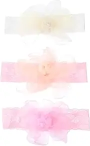 ERINGOGO 3Pcs Girl Flower Headband Elastic Lace Hair Accessories for Photos Parties and Everyday Wear Skin Friendly and Comfortable Design