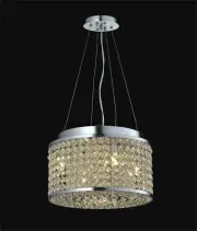 lighting fixture 4 Light Crystal Pendant, D:12" x H:7.5"--60"Adjustable,Chrome
