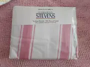 Stevens Twin Flat Sheet New Vintage Mervyn's Percale PInk white stripe NWT