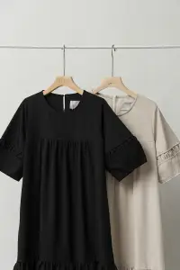 在飛比找環球Online優惠-【TIFF】造型澎袖蛋糕裙洋裝#黑-黑