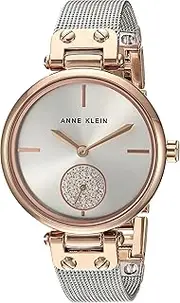 [Anne Klein] Women's Premium Crystal Accented Mesh Bracelet Watch