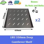 2x 350MM DEEP CANTILEVER SHELF FOR COMPUTER NETWORK DATA SERVER CABINET