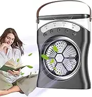 Desktop Misting Fan | Rechargeable Desktop Fan with Mist | Hot Weather Use Three-Speed Quiet Machine for Students Teens Bedroom Living Room Study Room Dorm