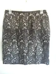 NWT - Talbots Woman - Black / White Splatter Pattern - Skirt - Size 14W