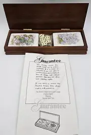Wooden Card Game Box With 2 Decks Of Sealed Cards & Dice By Readers Digest
