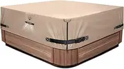 1000N Tearing Strength Hot Tub Cover Protector [900D Upgrade Fabric] 80 x 80 inch fit 79 x 79 or 78 x 78 or 77 x 77 Square SPA, Hot Tub Covers Replacement-Wheat