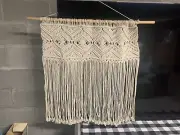 Macrame Wall Hanging Woven Boho Chic Wall Decor 36 X 32” natural